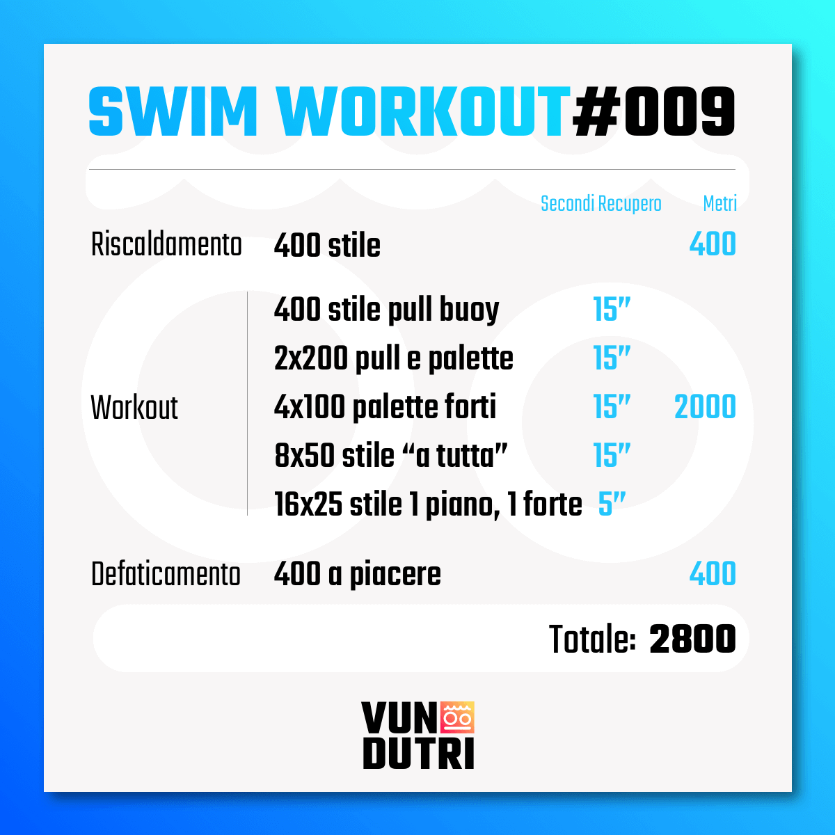 Swim workout 009
