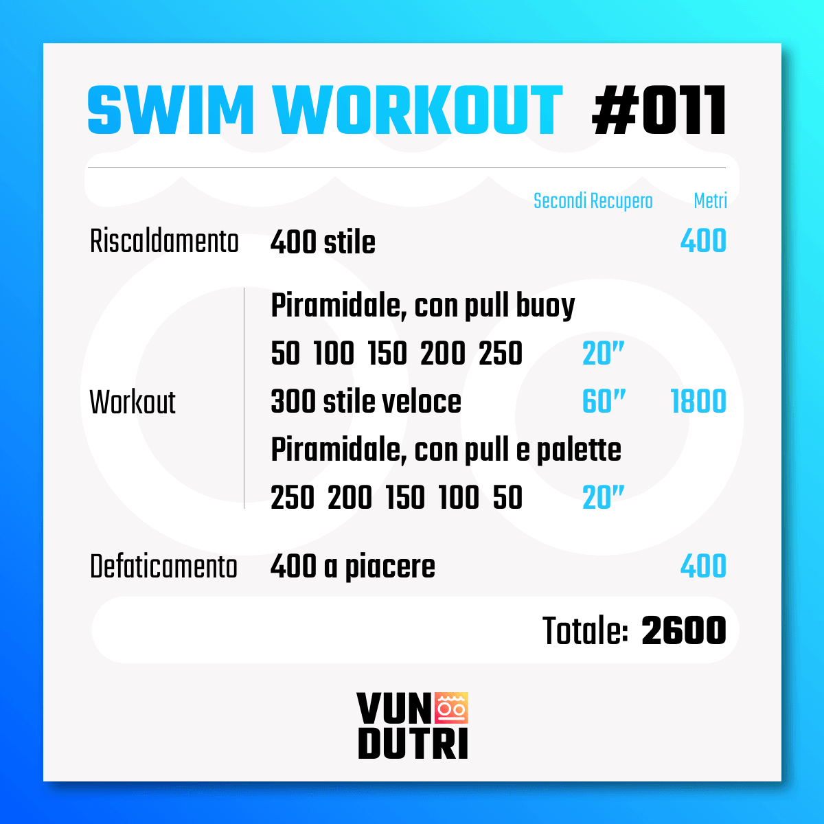 Swim workout 011