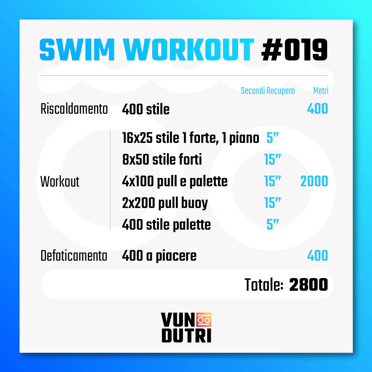 Swim workout 019