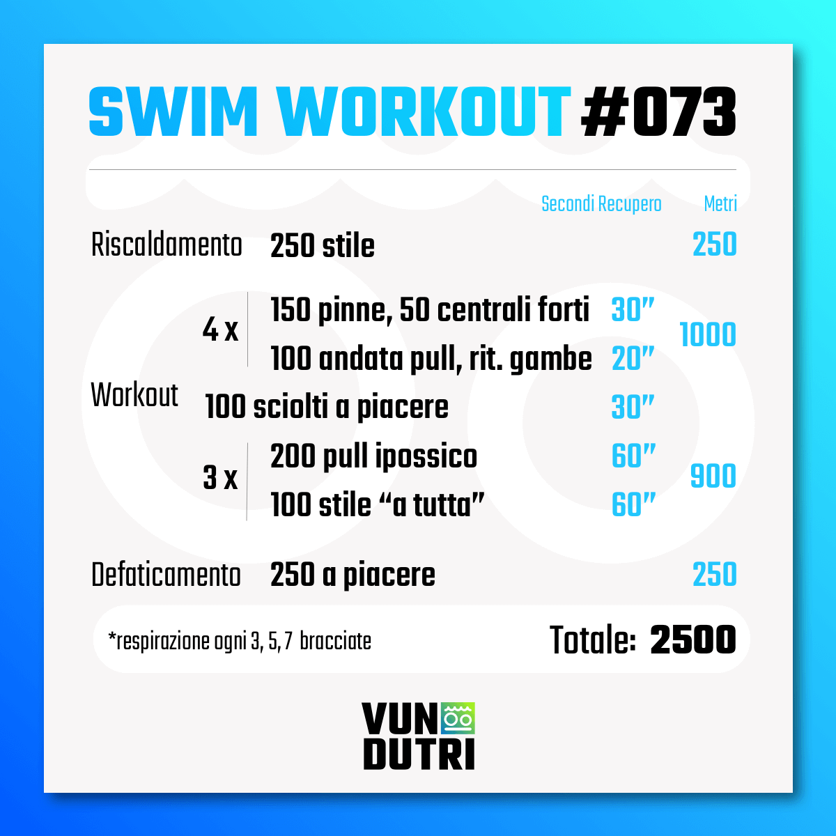 Swim workout 073