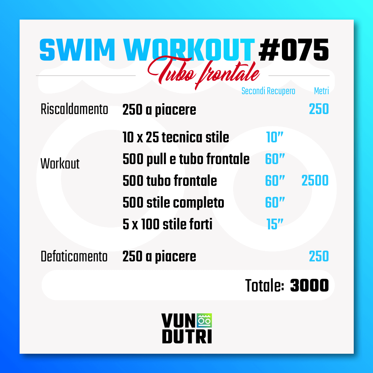 3000 meter online swim workout